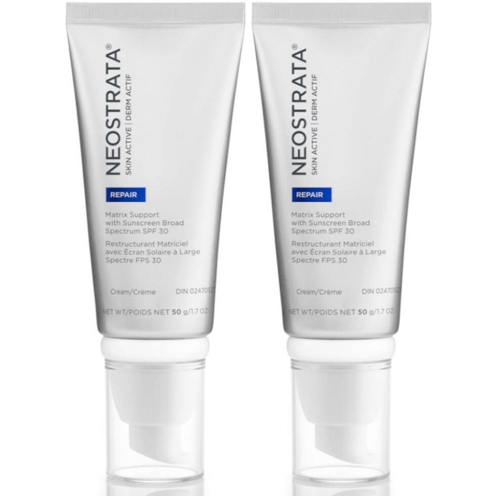 Twee tubes NeoStrata Skin Active. Wit, met tekst en productinformatie. Met SPF 30.