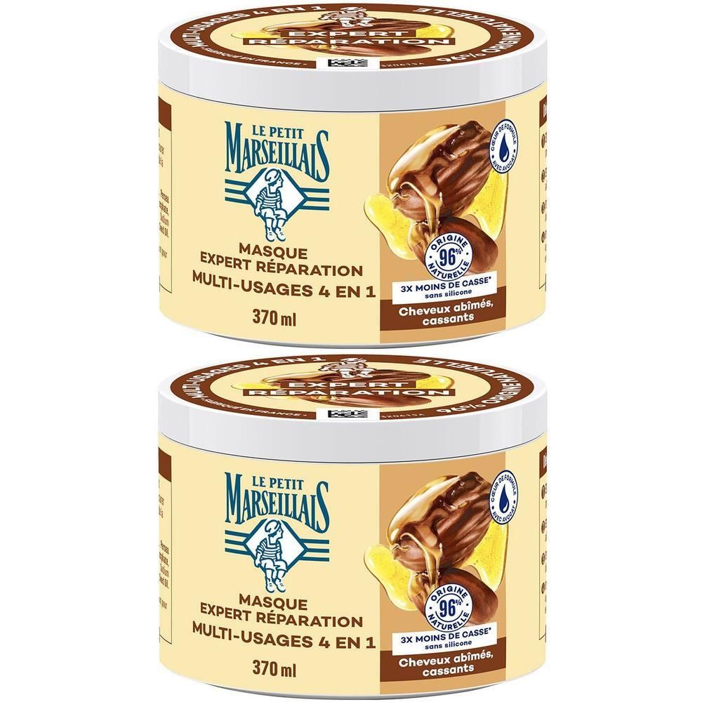 Twee potten LE PETIT MARSEILLAIS Masque Expert Réparation, 370ml.