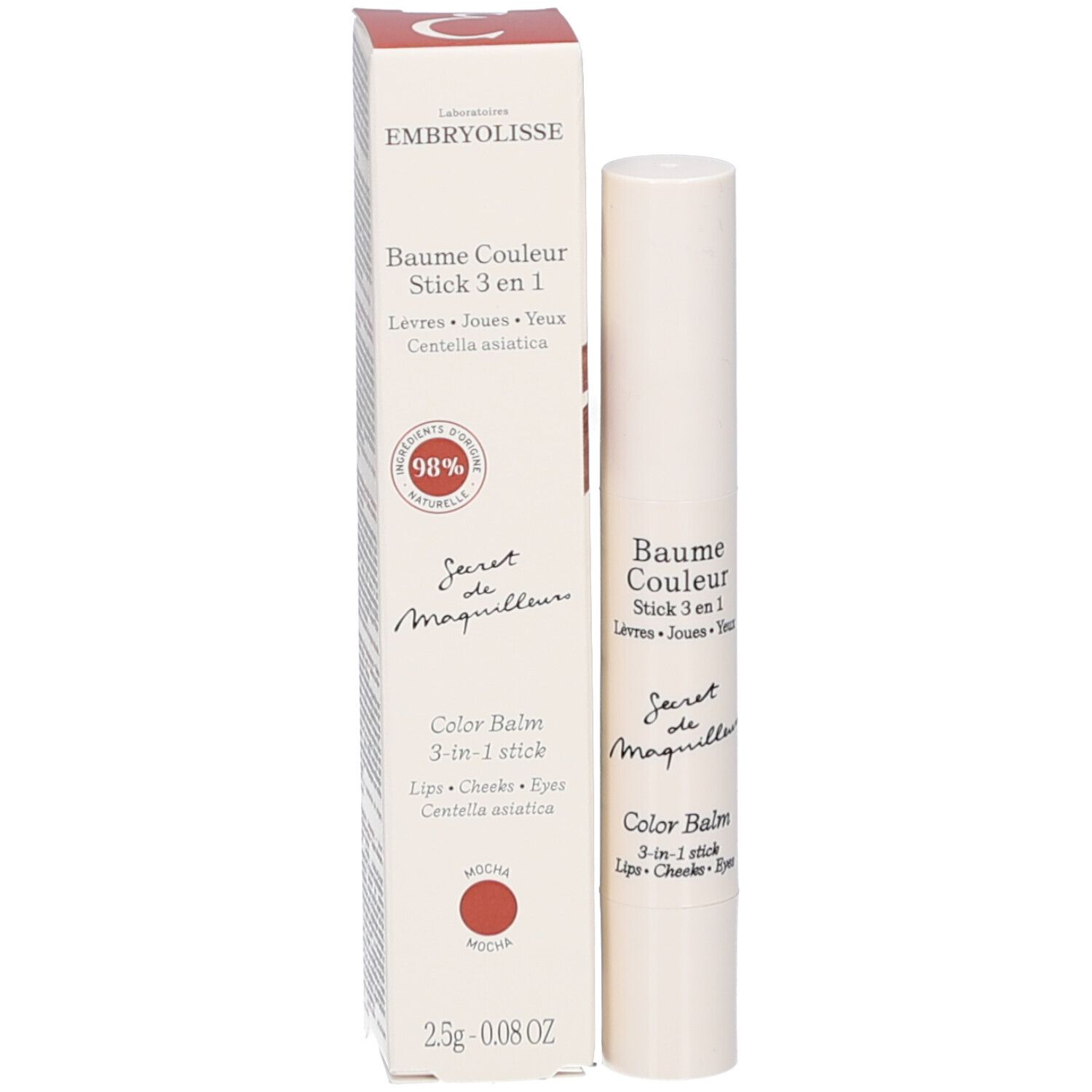 Emballage produit avec bâton. Marque EMBRYOLISSE et nom du produit visibles.