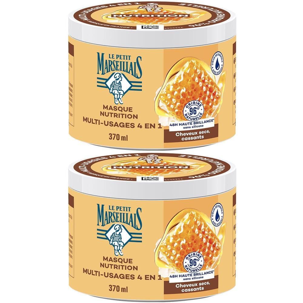 Twee potten LE PETIT MARSEILLAIS Masque Nutrition Multi-Usage, 370ml.