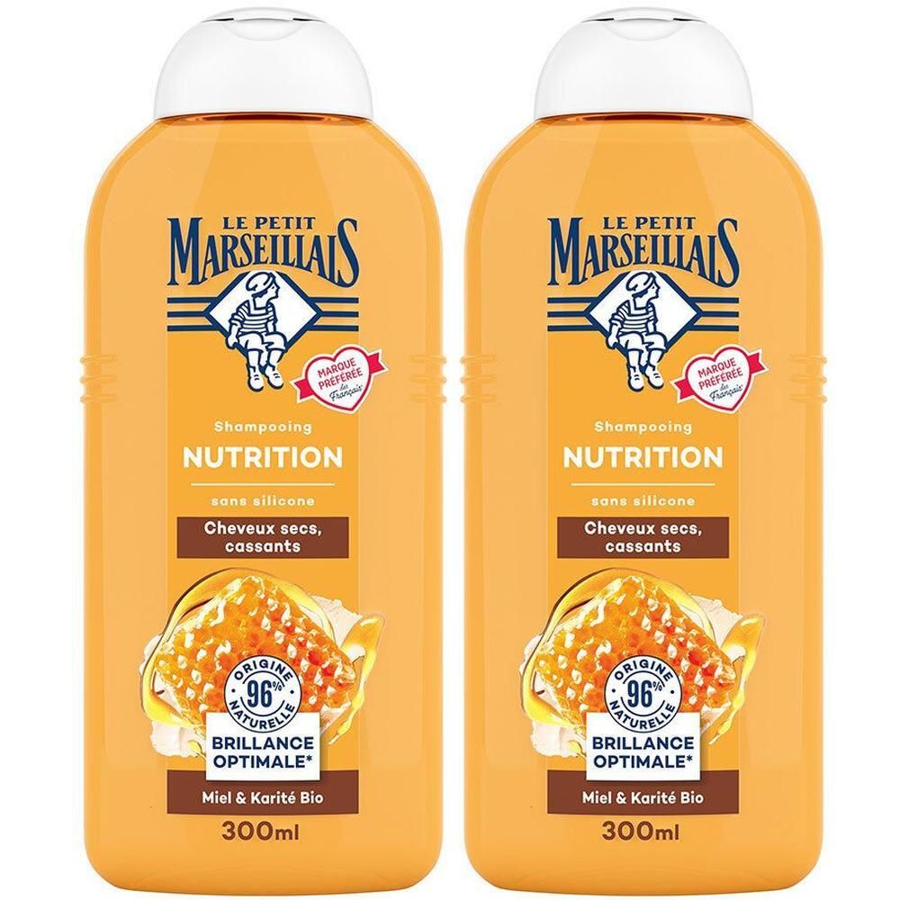 Le Petit Marseillais Shampooing Nutrition Miel & Karité Cheveux Secs 300ml