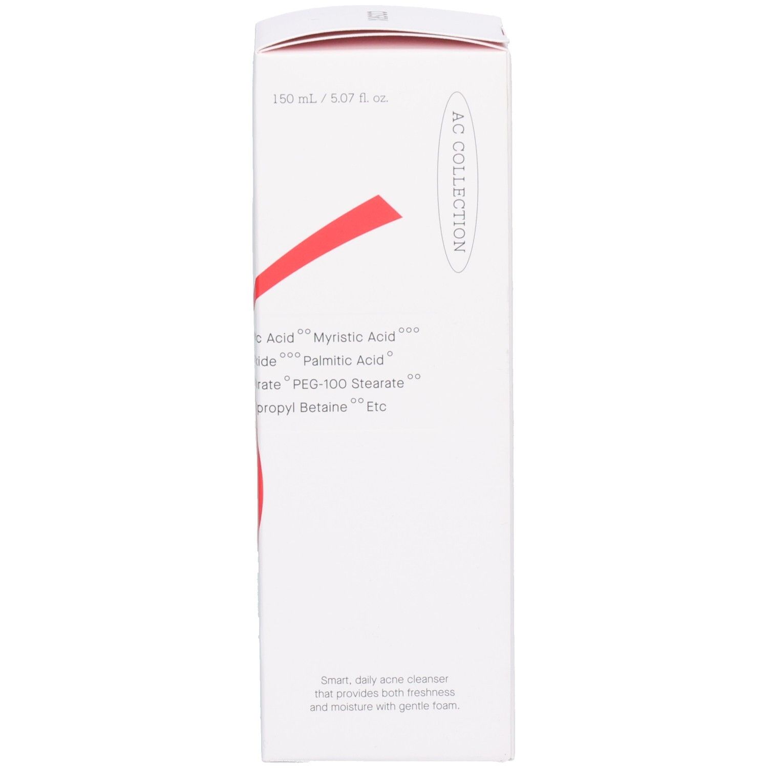 Verpakking met tekst. Opschrift: AC Collection. Ingrediënten en volume: 150 ml / 5.07 fl. oz.