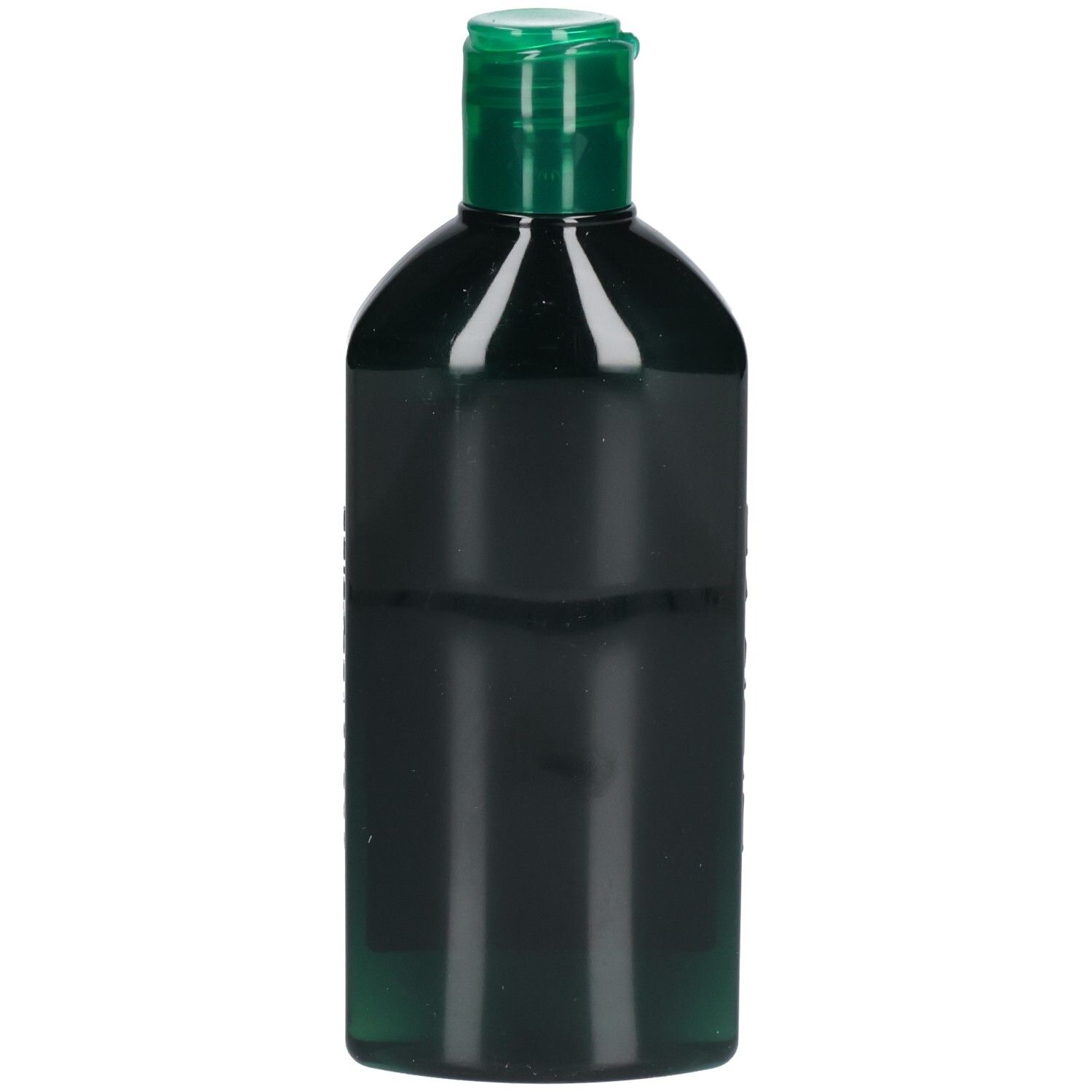 Donkergroene plastic fles met groene fliptopdop.