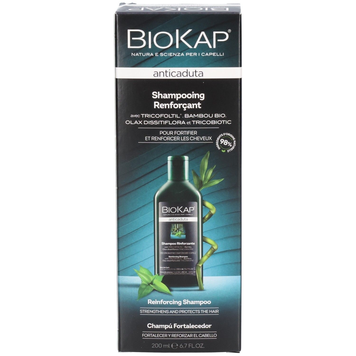 BIOKAP Versterkende Shampoo tegen haaruitval, 200 ml.