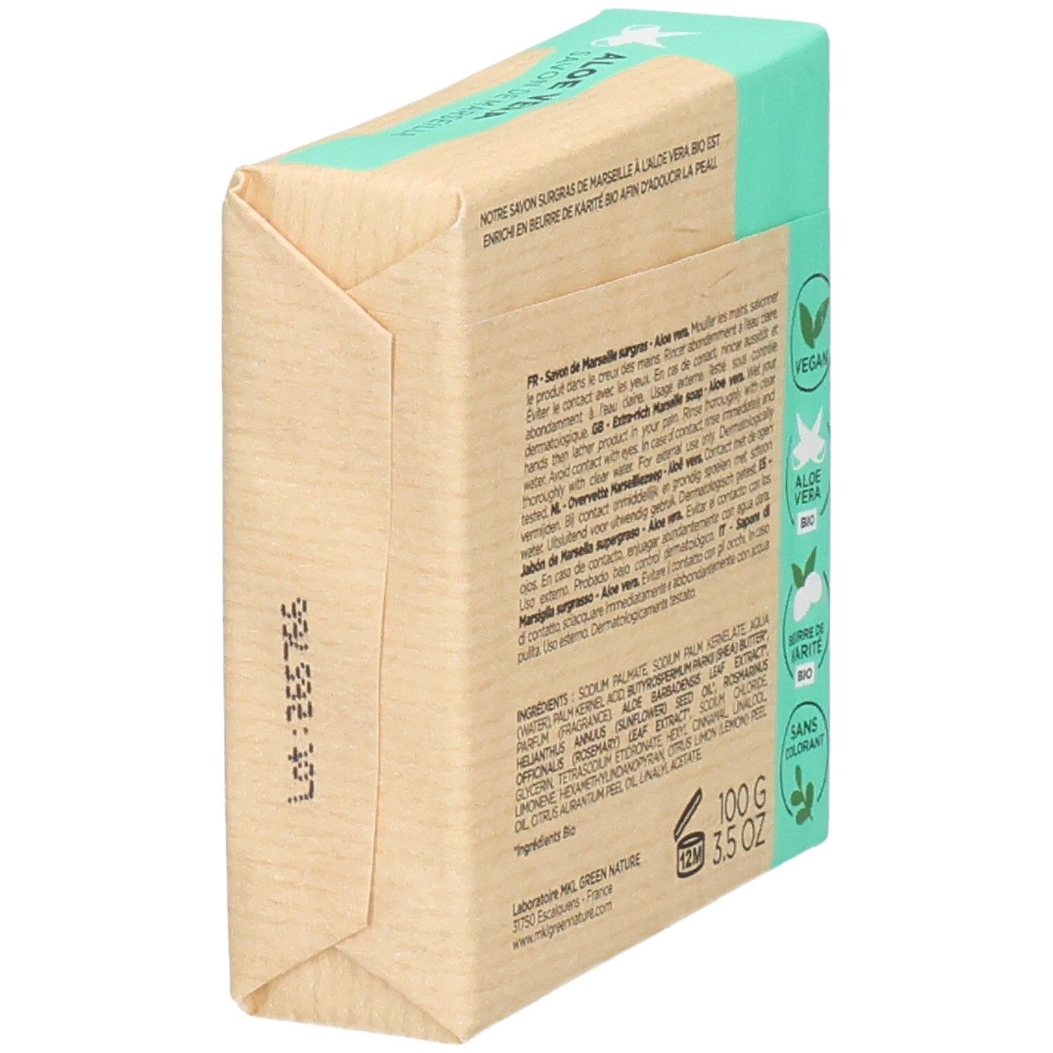 Zeep met aloë vera, 100g.