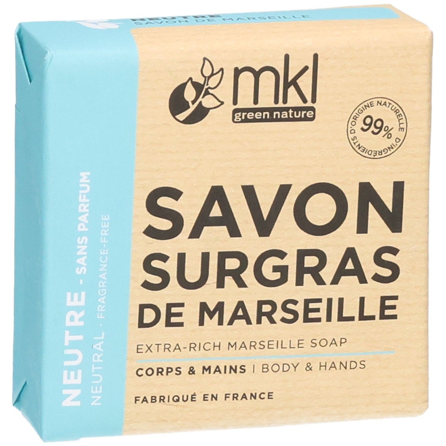 Marseille zeep, extra rijk, neutraal, geurvrij. 99% natuurlijke ingrediënten. Gemaakt in Frankrijk.