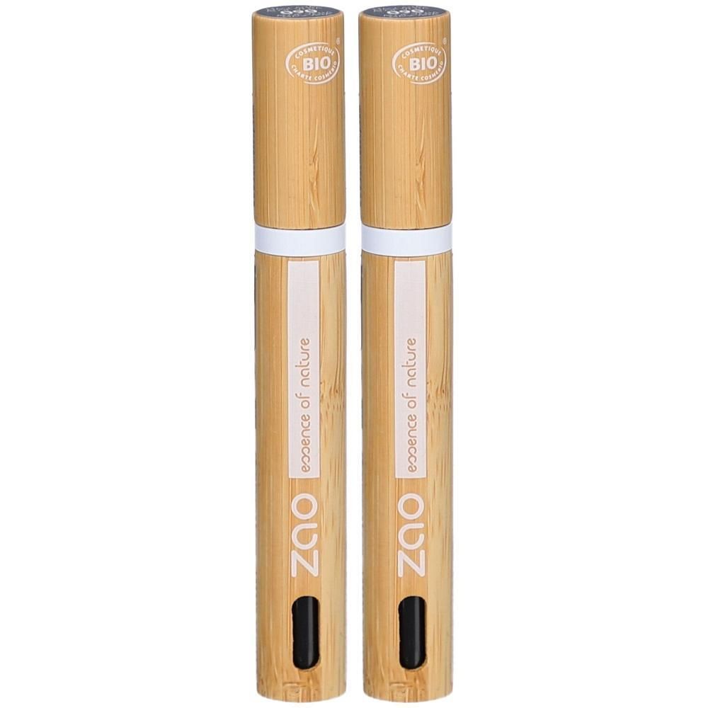 Deux mascaras en bambou avec inscription "essence of nature" et sceau BIO.