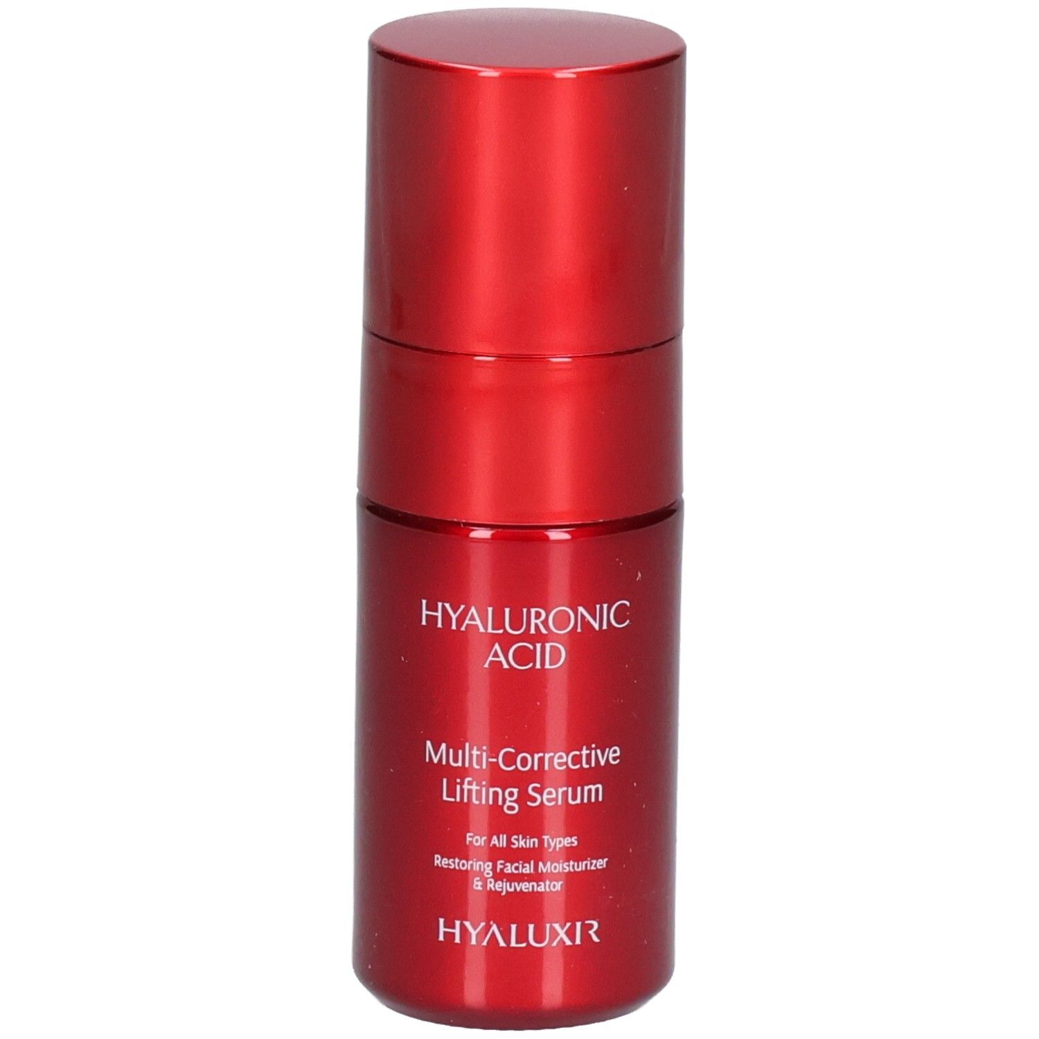 Rode fles met hyaluronzuur lifting serum. Bevat 30ml.