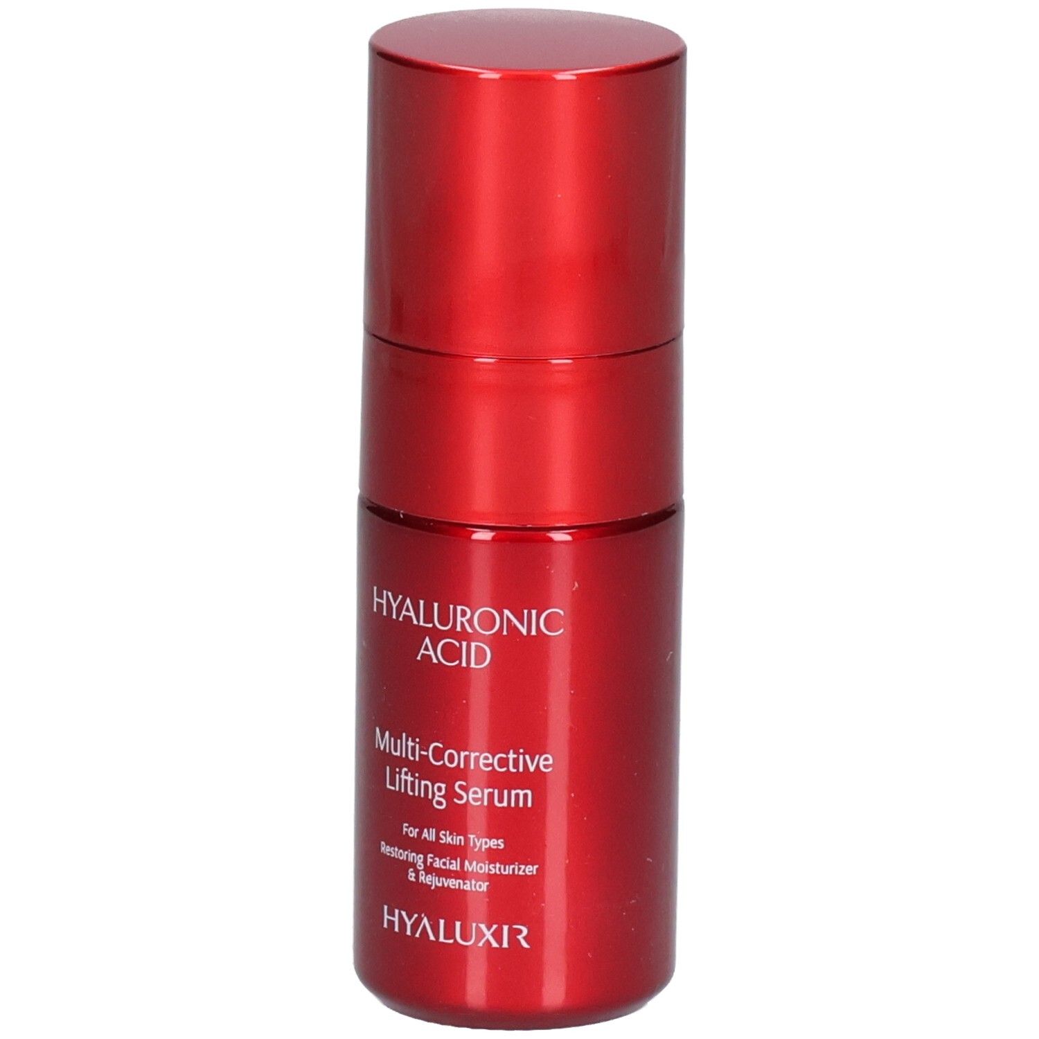 Rode fles met hyaluronzuur lifting serum. Bevat 30ml.