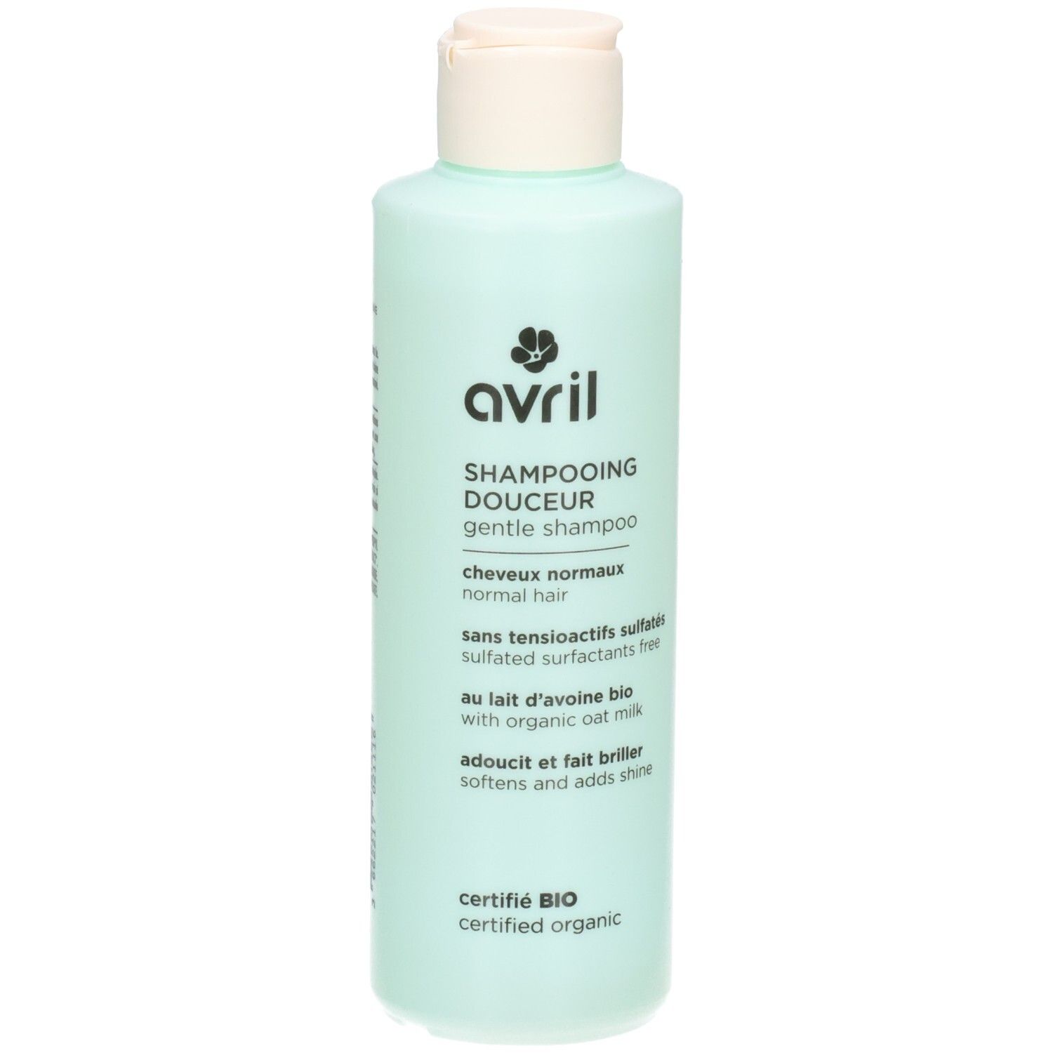Avril zachte shampoo voor normaal haar, sulfaatvrij, met biologische havermelk. Gecertificeerd biologisch.