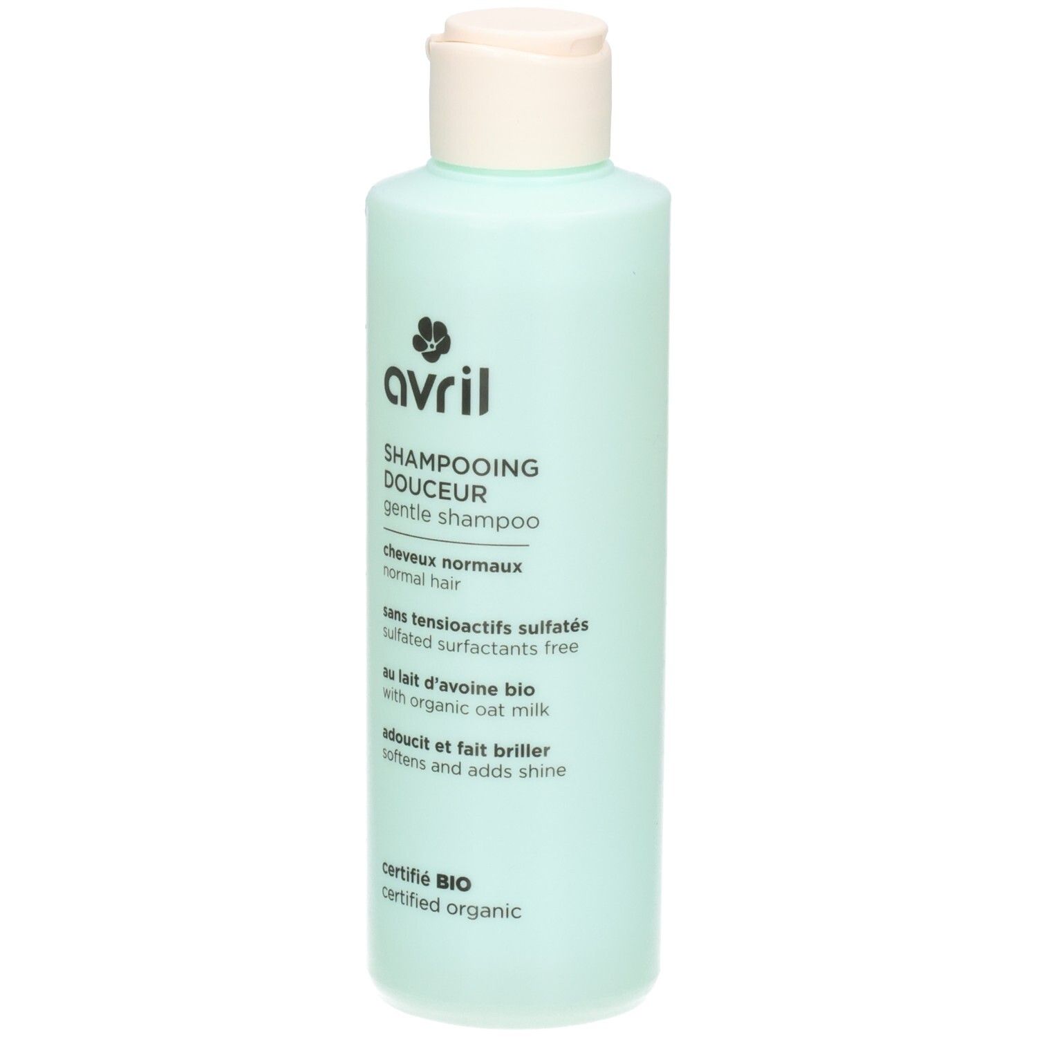 Avril zachte shampoo voor normaal haar, biologisch gecertificeerd.