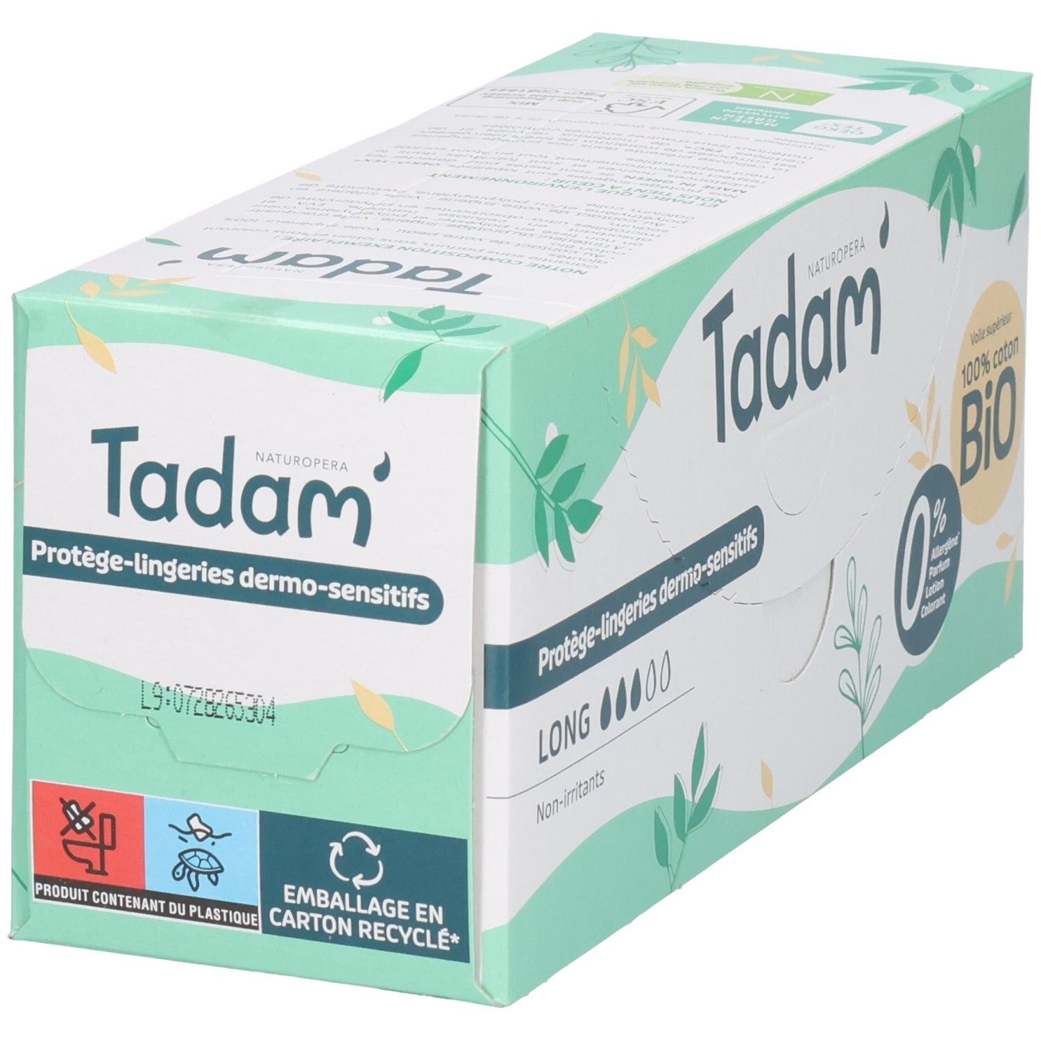 Tadam Tadam Inlegkruisjes, 24 stuks, Lang, 100% biologisch katoen, hypoallergeen.