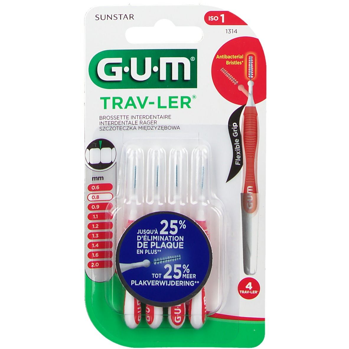 Gum Trav Ler, Brossette Interdentaire De Voyage, Cylindrique, 0,8 Mm — free download