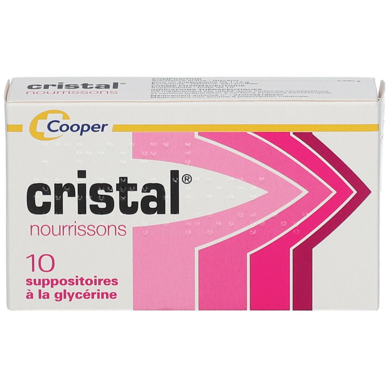 Cooper Suppositoires Glycérine Nourrissons Cristal