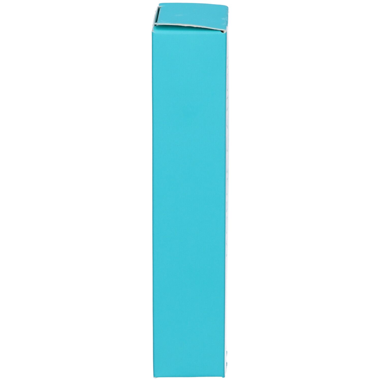 Emballage rectangulaire bleu turquoise. Aucun détail visible.