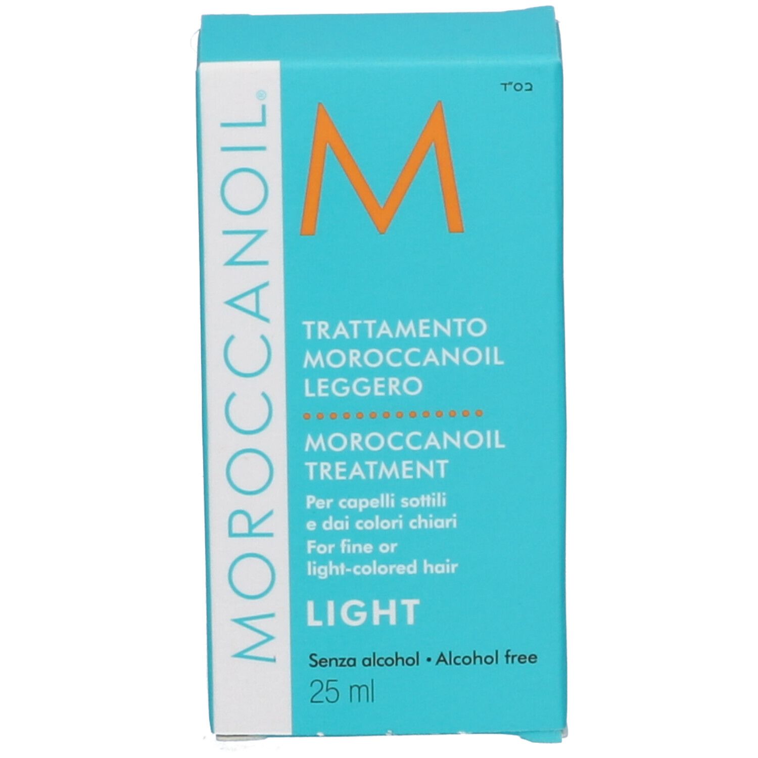 Boîte Moroccanoil Light Treatment, 25 ml, sans alcool.