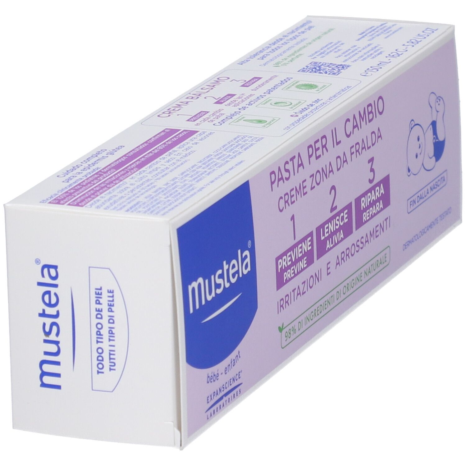 Mustela Crème-baume pour le change: 1. Prévient, 2. Apaise, 3. Répare. Testé dermatologiquement.