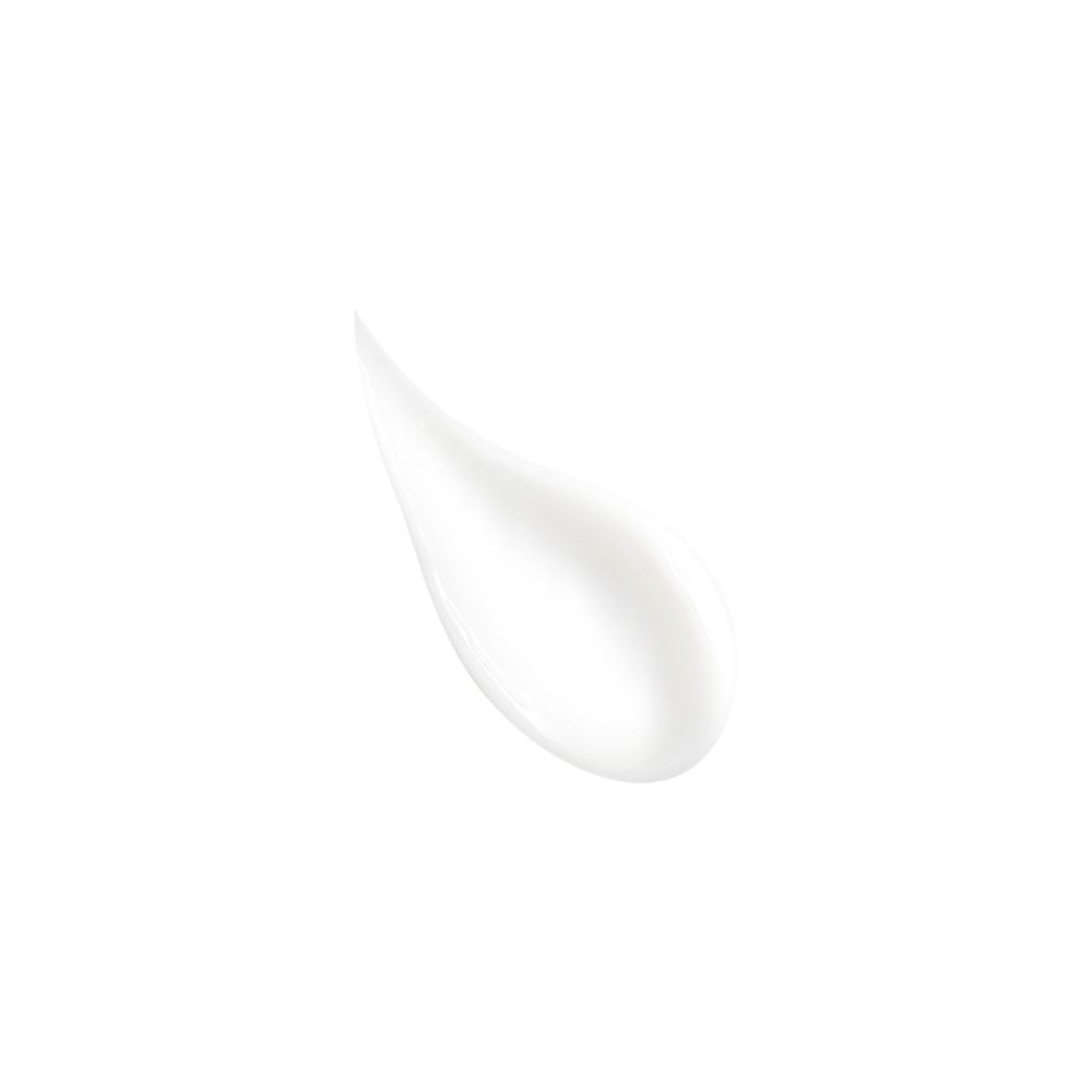 Goutte de gel blanc sur fond blanc. Forme d'une goutte.