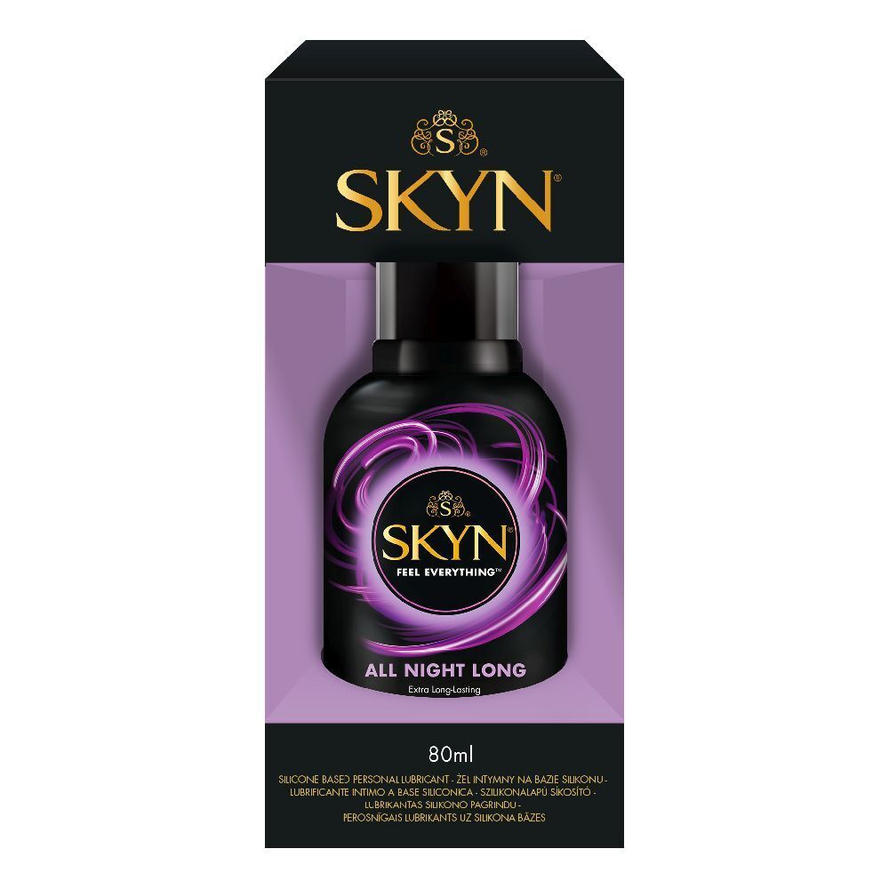 Lubrifiant SKYN All Night Long dans un flacon de 80ml avec emballage.
