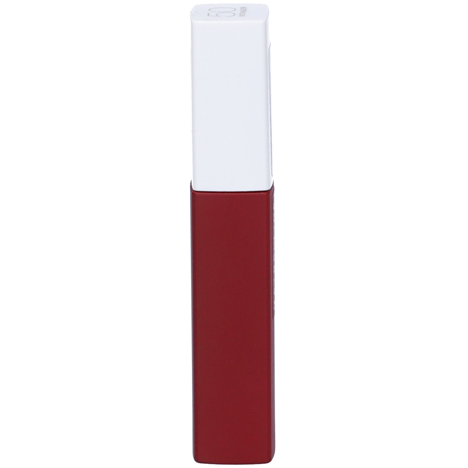 Récipient de rouge à lèvres rouge avec capuchon blanc.