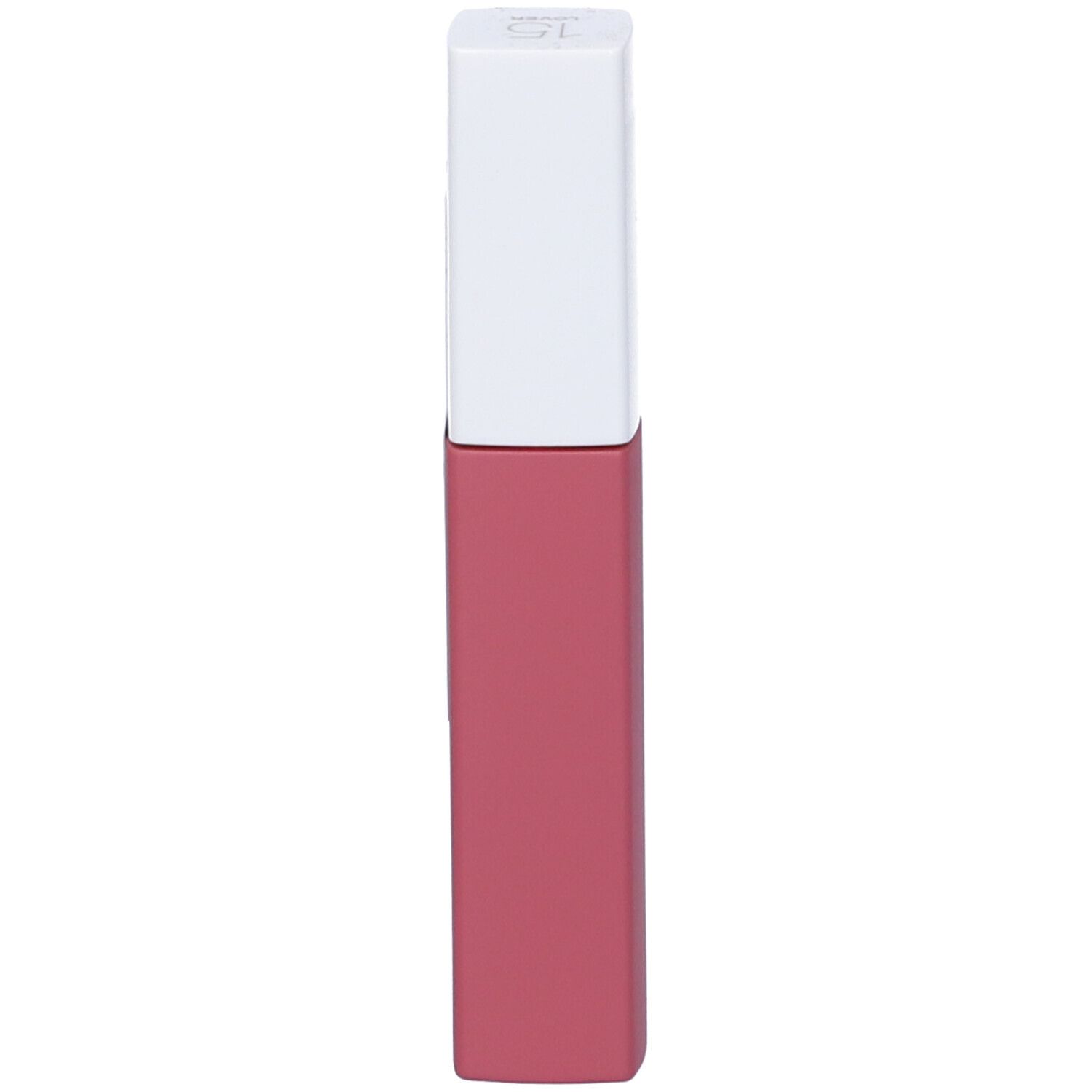 Rouge à lèvres rose mat avec capuchon blanc.