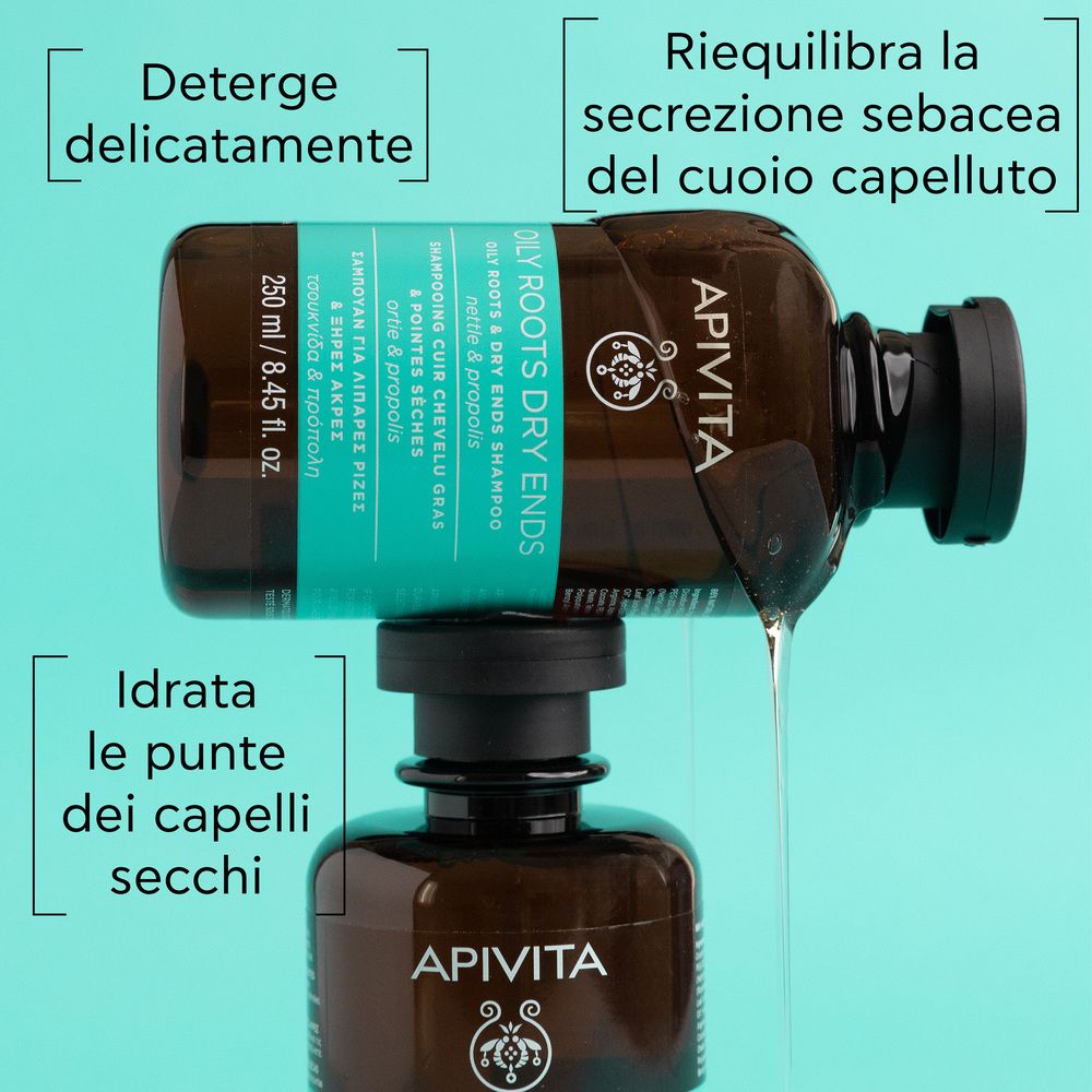 API VITA Shampoo pour racines grasses et pointes sèches, 250 ml.