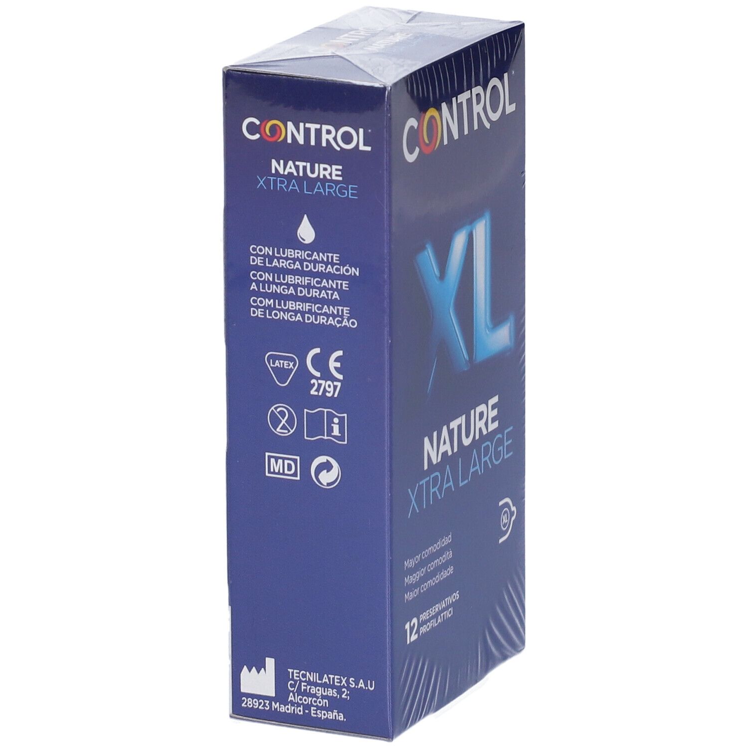Boîte de préservatifs Control Nature Xtra Large, XL, 12 unités, certifiée CE.