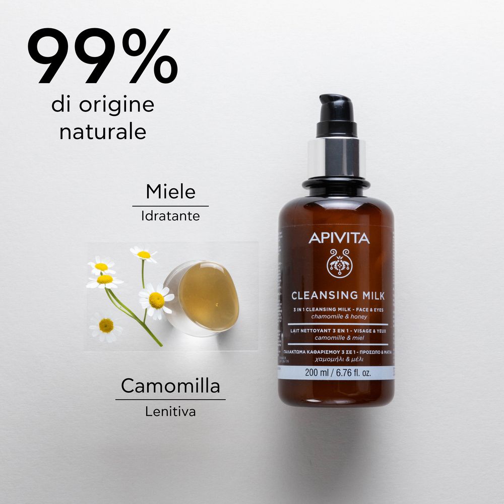 APIVITA Lait nettoyant à la camomille et au miel, 200 ml.
