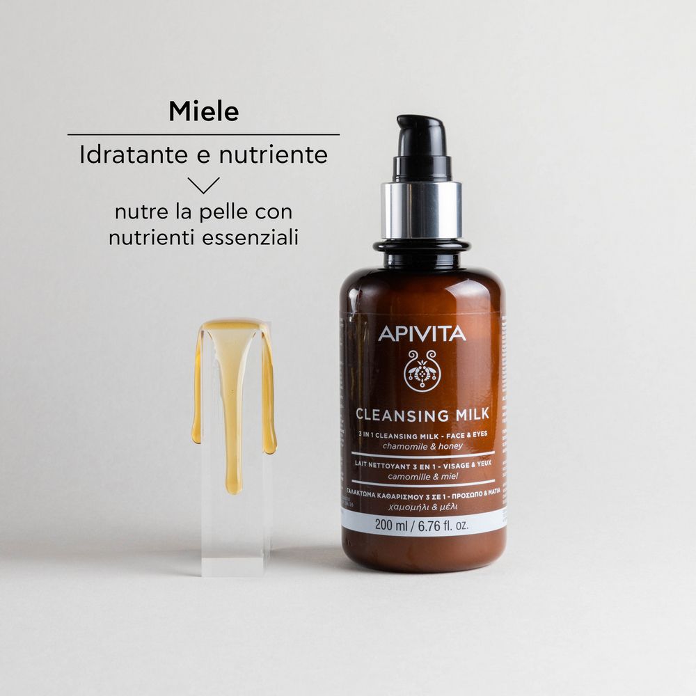APIVITA Lait nettoyant, 200 ml, avec extrait de miel.
