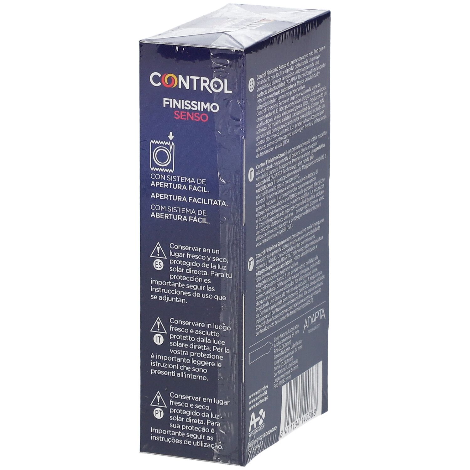 Boîte de préservatifs Control Finissimo Senso, 12 unités. Instructions de stockage.
