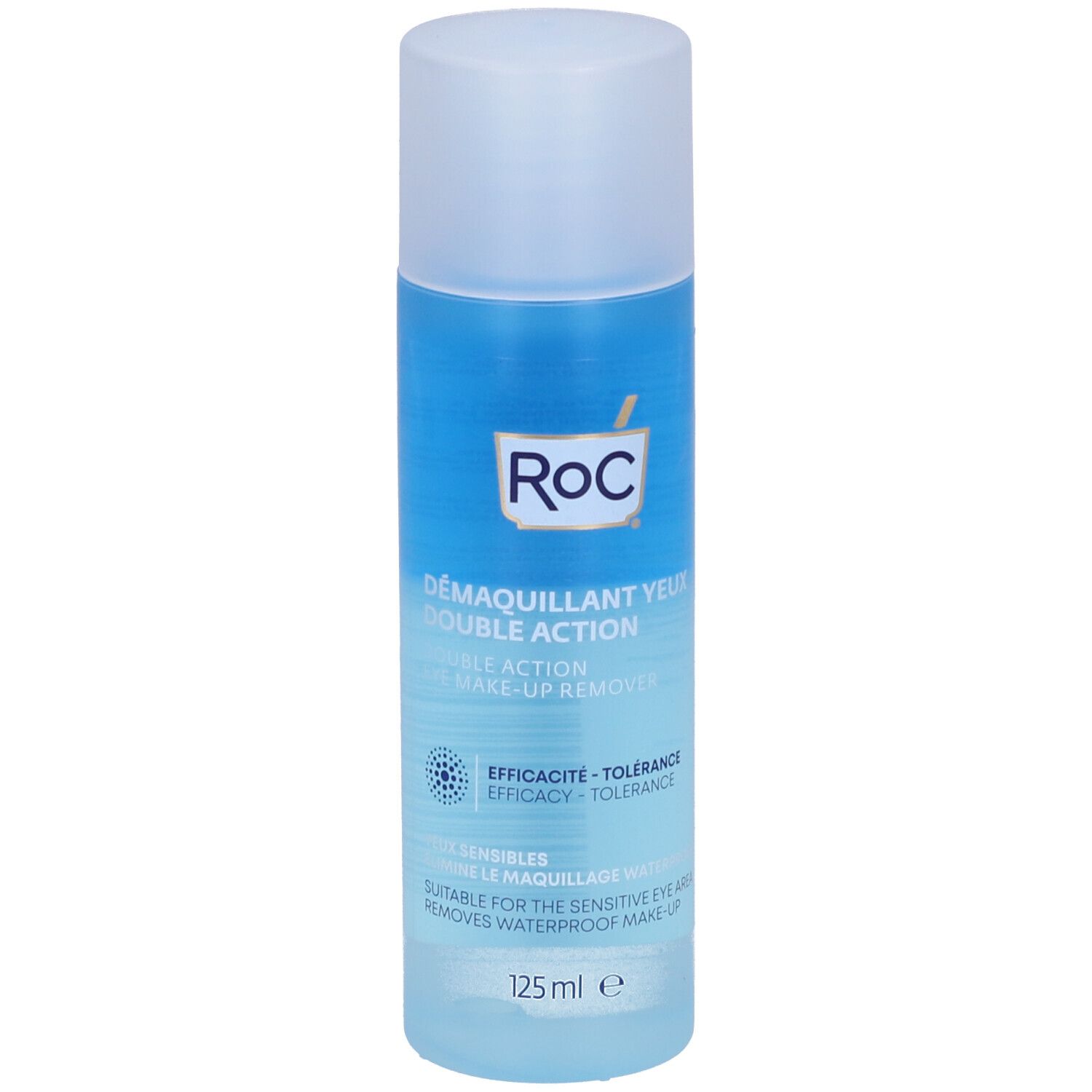 Flacon RoC Demaquillant Yeux Double Action, 125 ml.