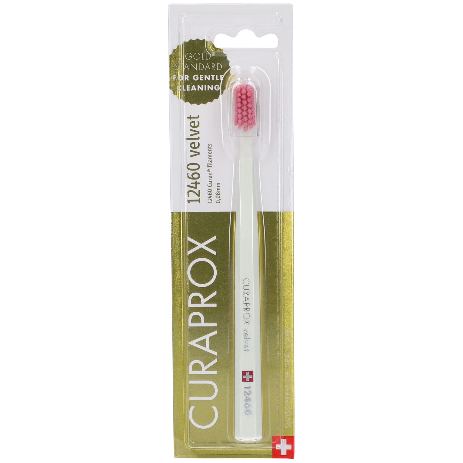 Brosse à dents CURAPROX 12460 Velvet, bleue, avec 12460 filaments fins pour un nettoyage doux.