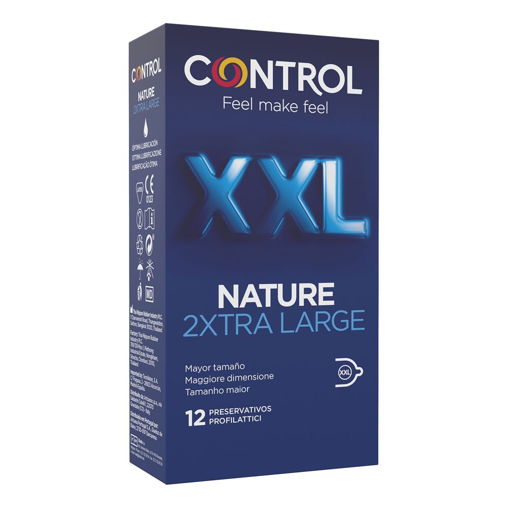Boîte de préservatifs Control Nature XXL, 12 unités. Préservatifs extra larges pour le confort.