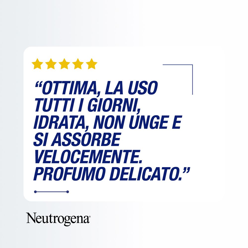 Texte: Ottima, la uso tutti i giorni, idrata, non unge e si assorbe velocemente. Profumo delicato.