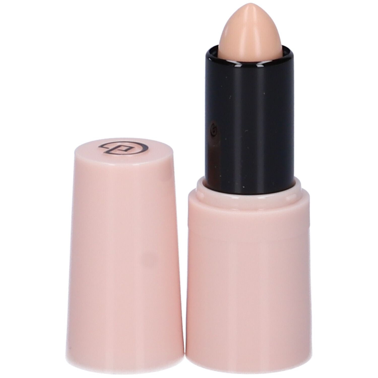 Stick correcteur beige, corps rose, capuchon détaché. Marque COLLISTAR visible. Fond noir.
