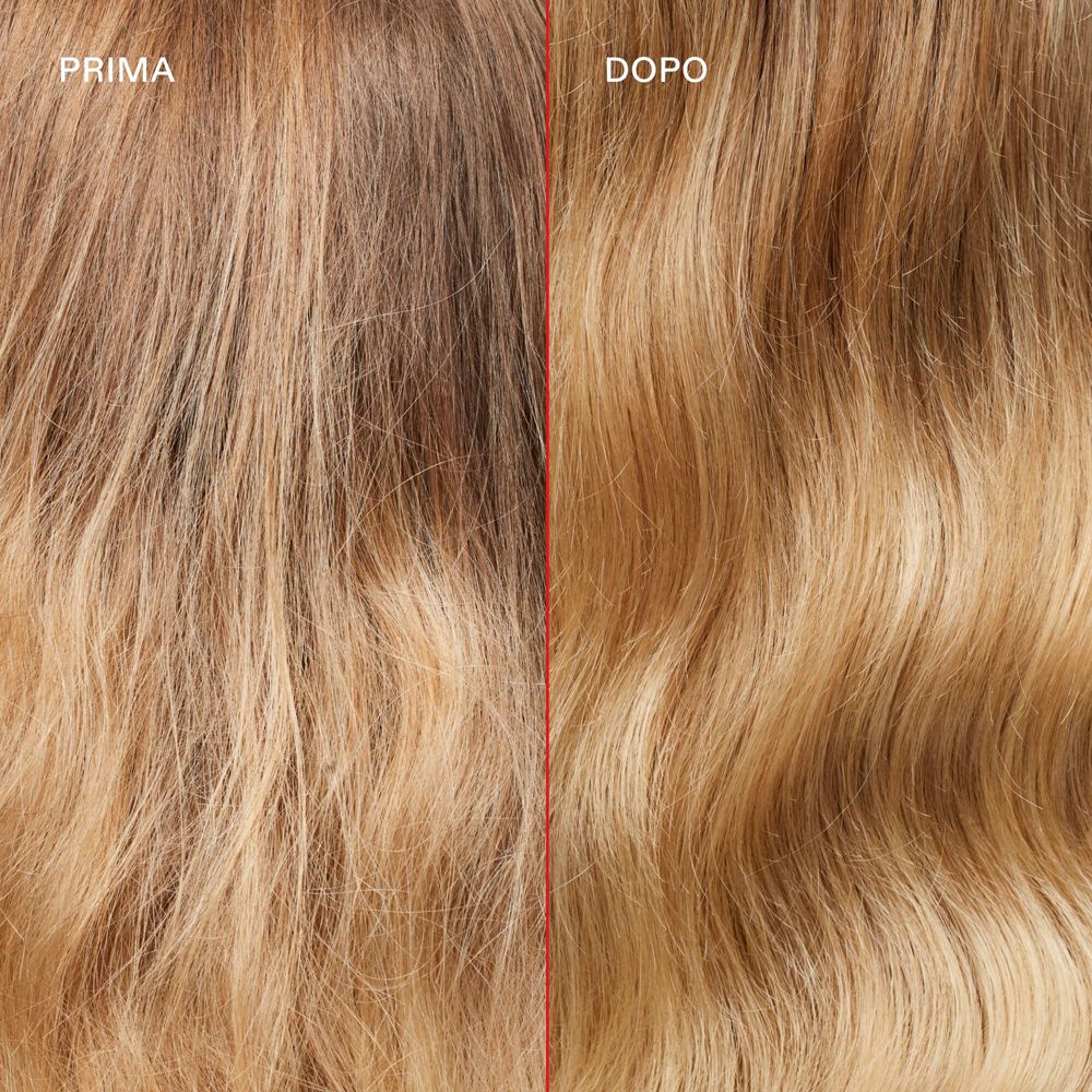 Haar voor en na behandeling. Links: ongekamd. Rechts: glanzend, verzorgd.