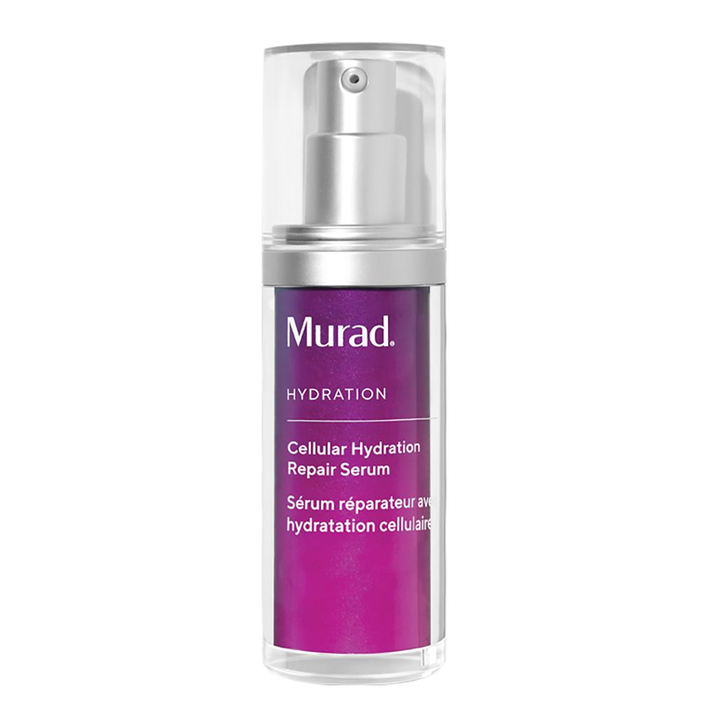 Flacon de sérum Murad. Inscription: Hydration, Cellular Hydration Repair Serum. Avec pompe doseuse.