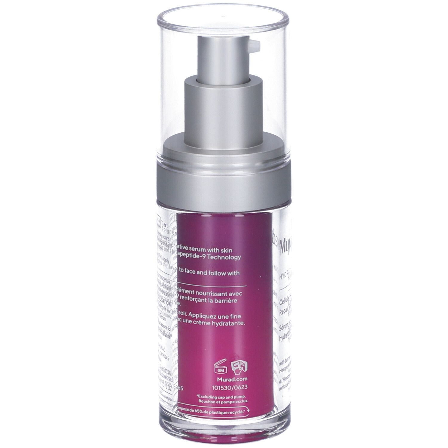 Flacon de sérum Murad. Inscription: Hydration, Cellular Hydration Repair Serum. Avec pompe doseuse.