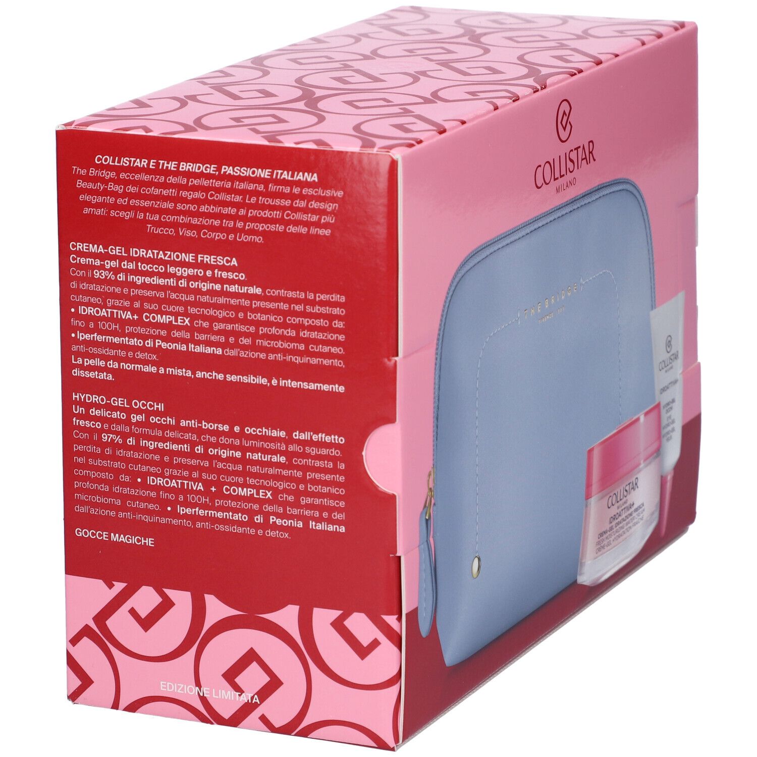 Coffret Collistar : arrière de l'emballage avec informations produit et ingrédients.