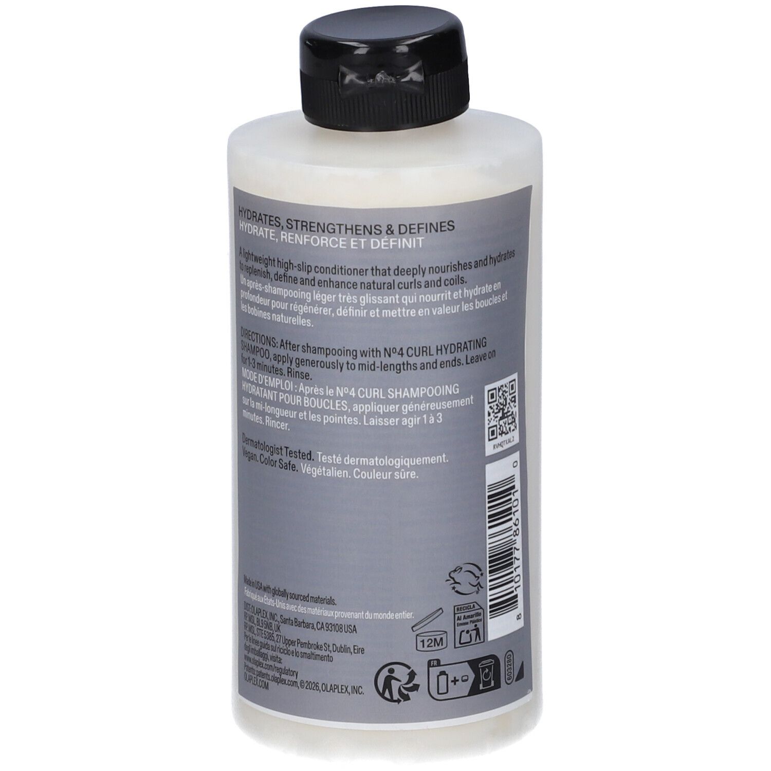 Bouteille de N°4 Curl Hydrating Conditioner, 250ml. Étiquetage en allemand, anglais et français.