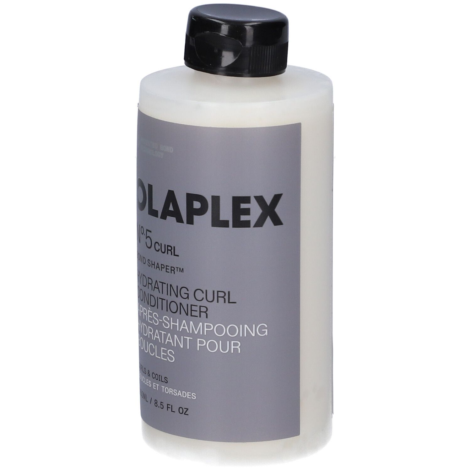 Olaplex No. 5 Curl Hydrating Curl Conditioner dans une bouteille blanche avec un bouchon noir. 8.5 FL OZ.