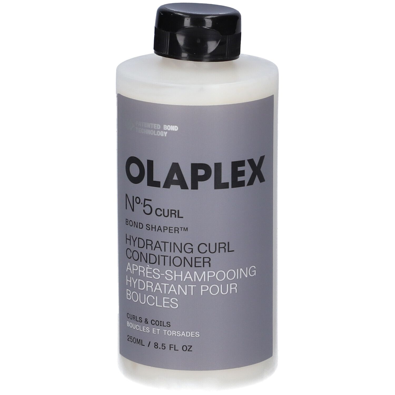 Olaplex N°5 Curl Hydrating Curl Conditioner dans une bouteille blanche avec un bouchon noir. 250ml.