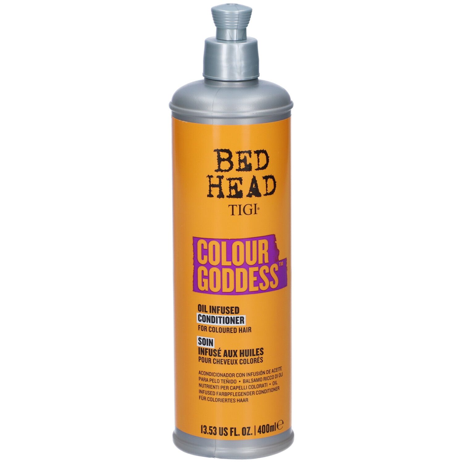 Bed Head TIGI Colour Goddess Huile Infusée Après-Shampoing, flacon de 400ml.