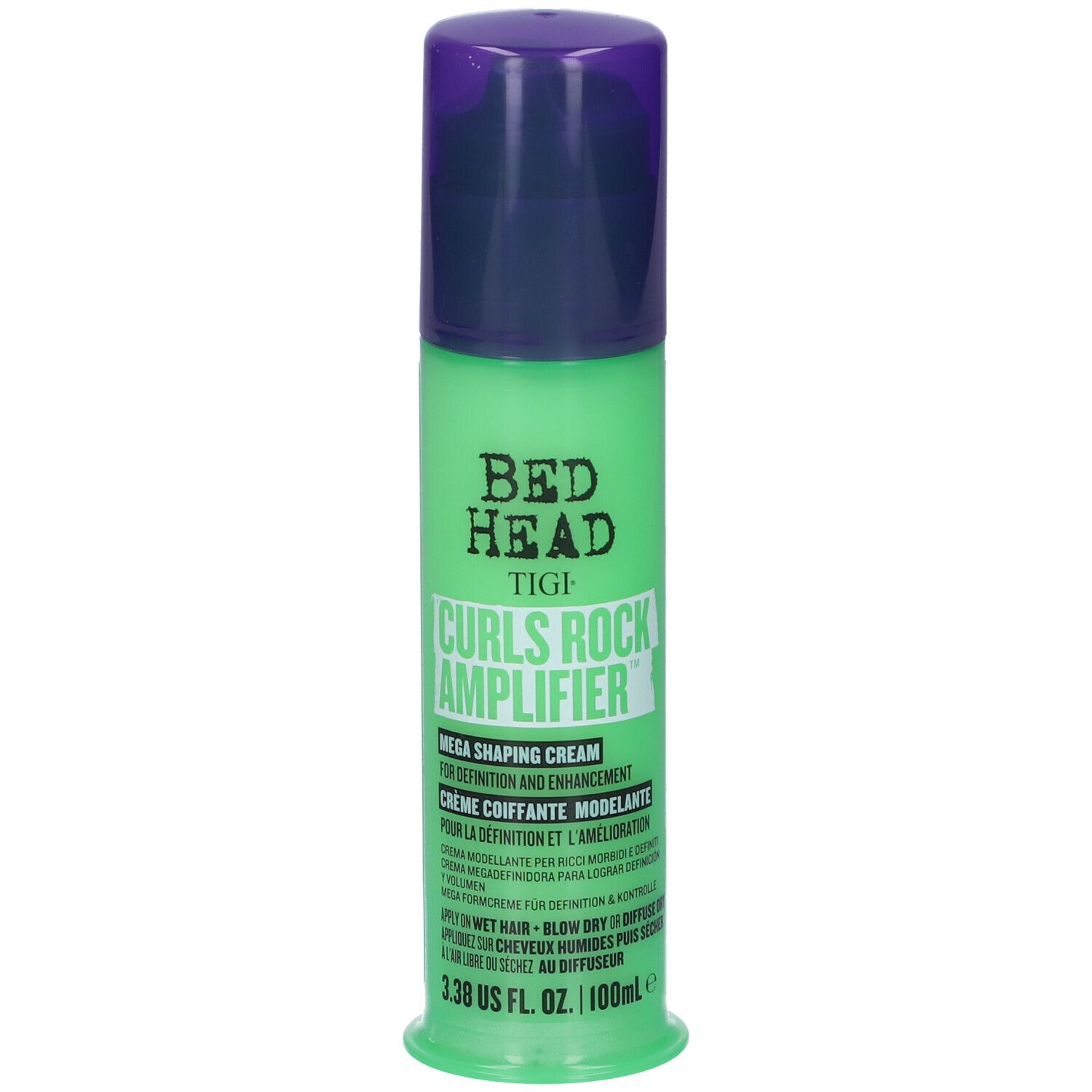 Crème Bed Head TIGI Curls Rock Amplifier dans un flacon vert avec pompe. 100ml.