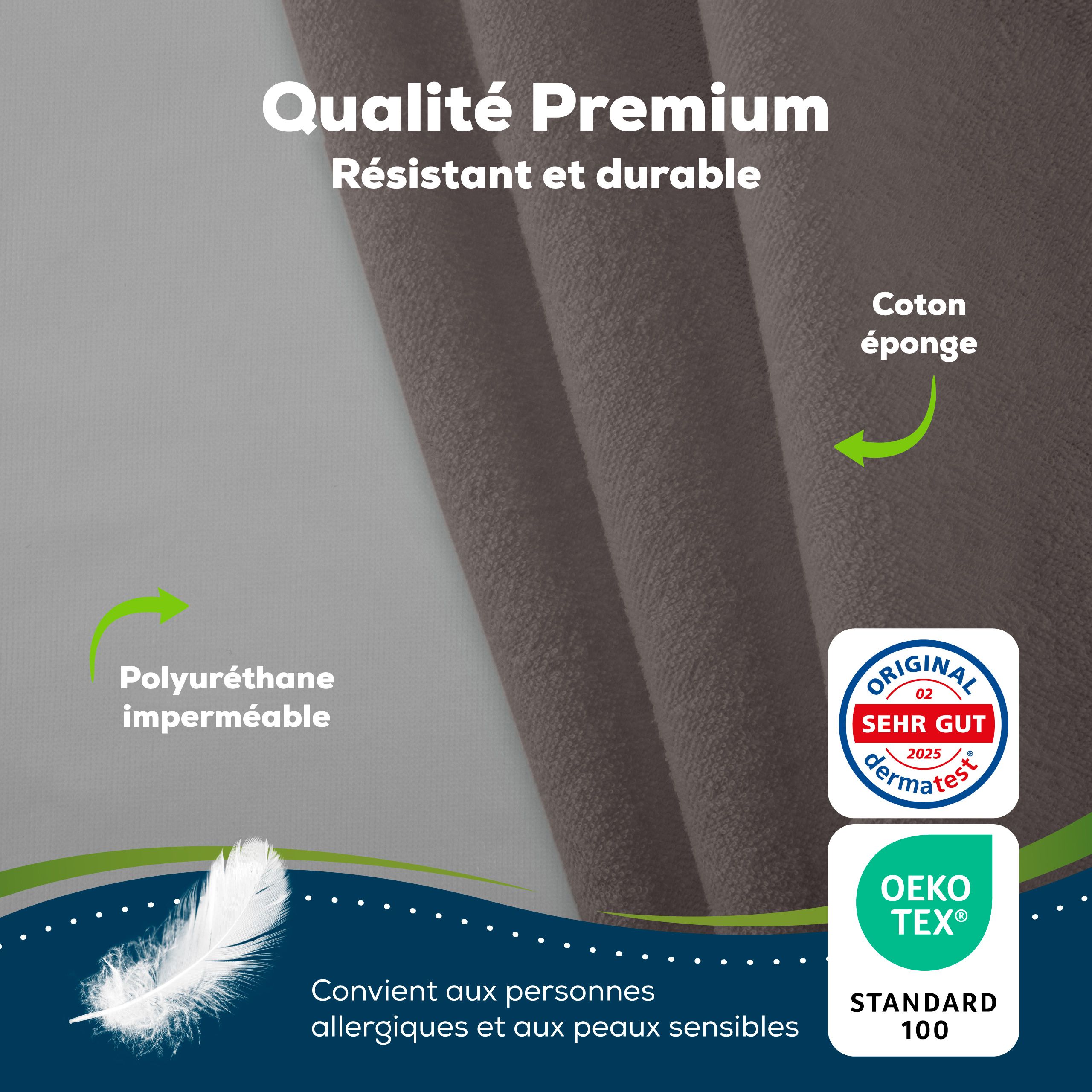Sensalou drap-housse 100 x 200 en gris