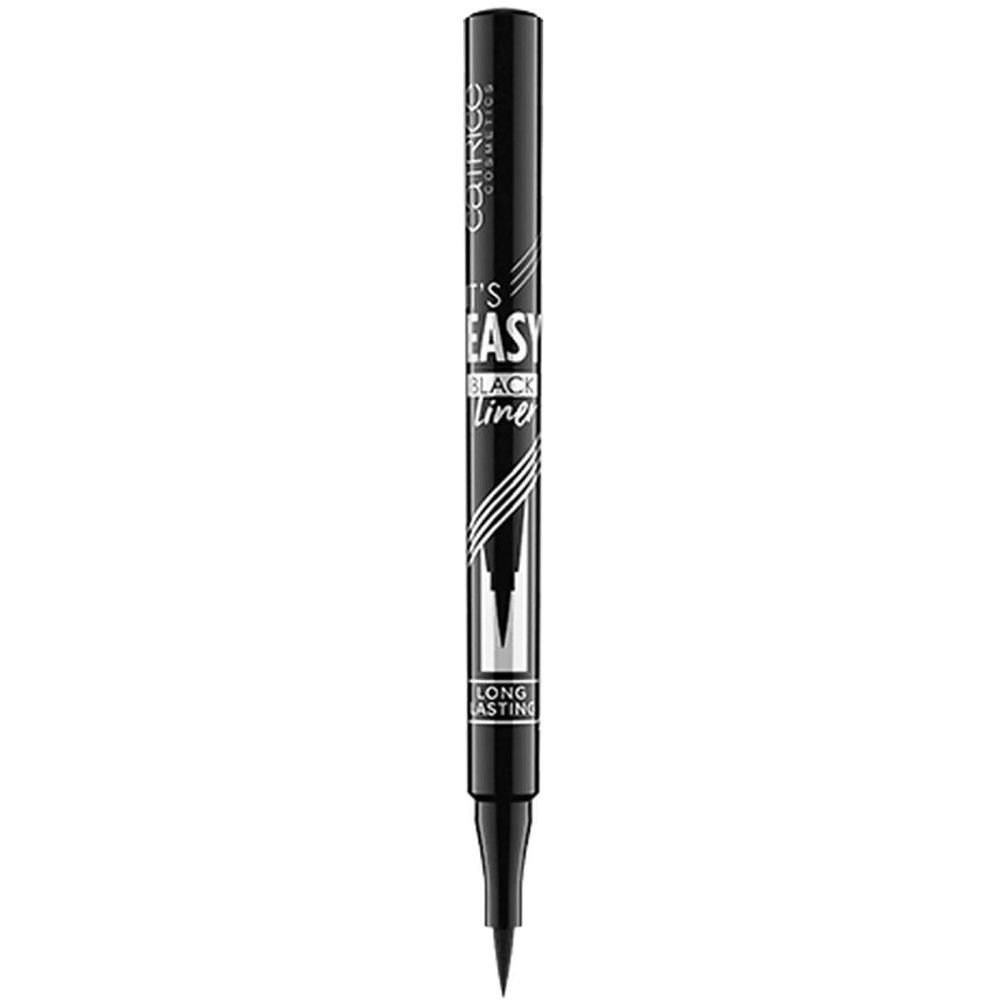 Stylo eyeliner noir avec la pointe vers le bas. Inscription "It's Easy Black Line".
