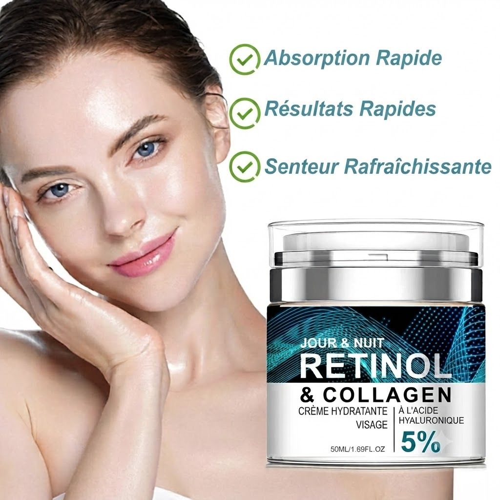 Pot de crème avec rétinol et collagène, 50ml.