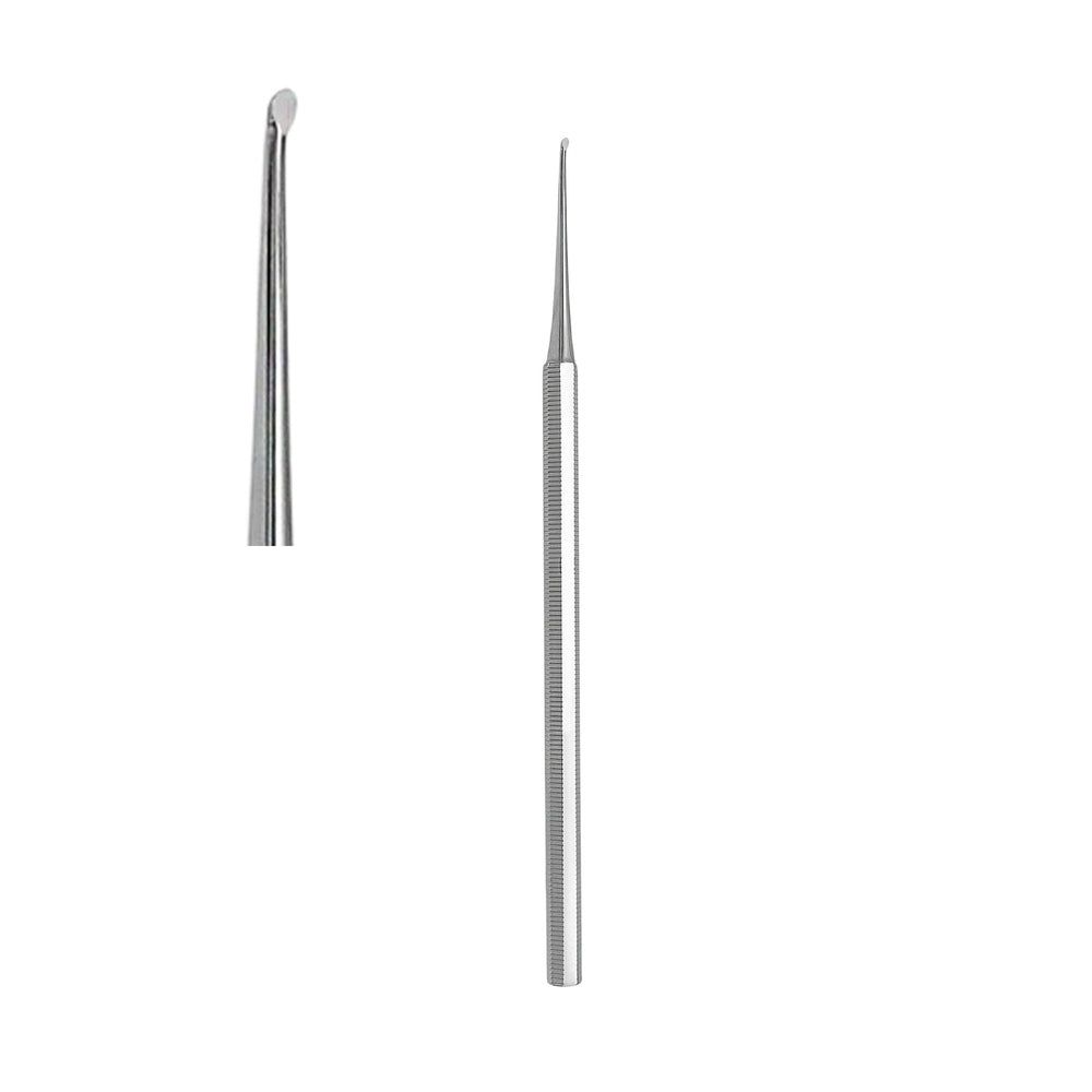 Twee metalen chirurgische instrumenten met handvatten en verschillende punten.