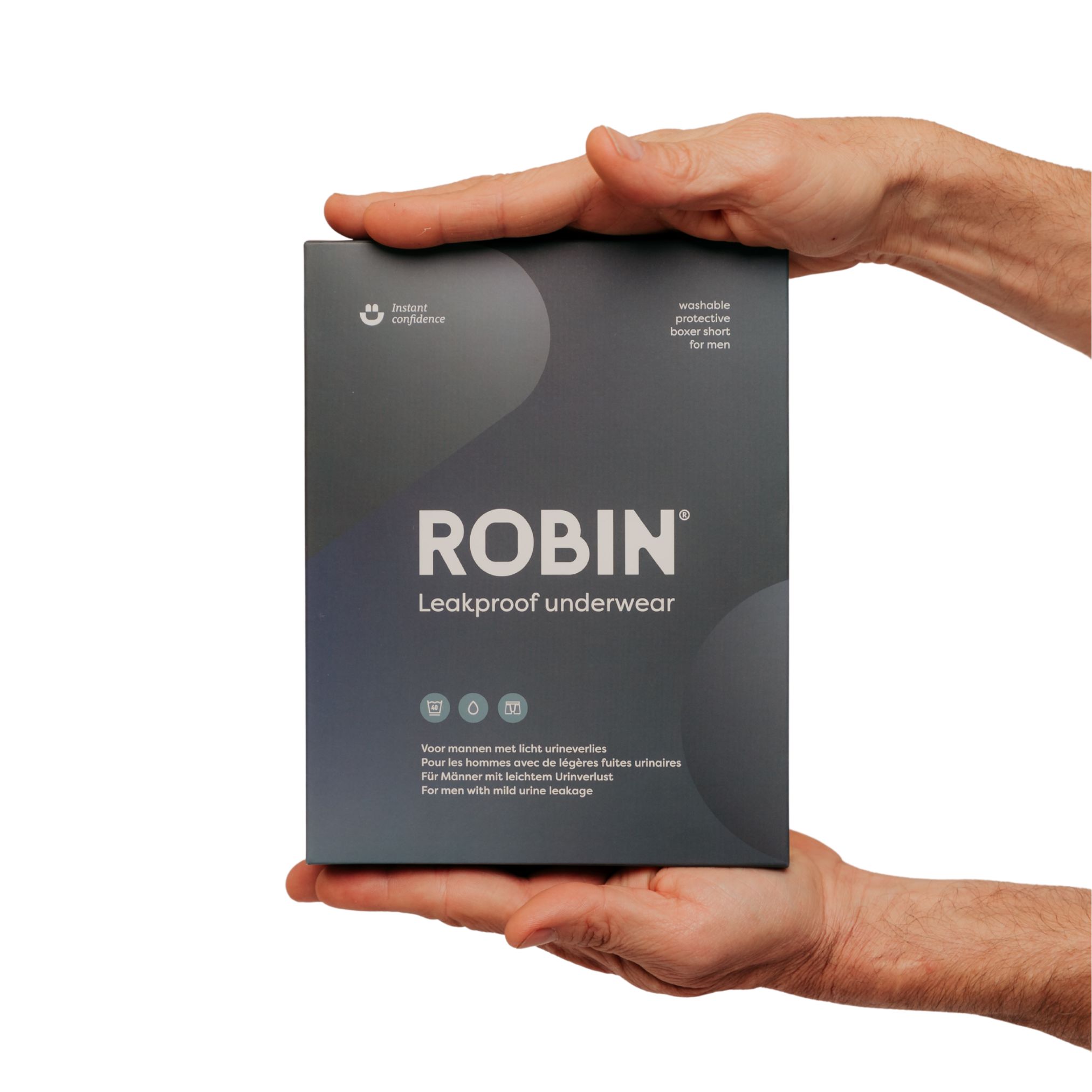 Robin Premium Wasbare Incontinentie Boxer bij Urineverlies, 3-Pack (L, Marineblauw)