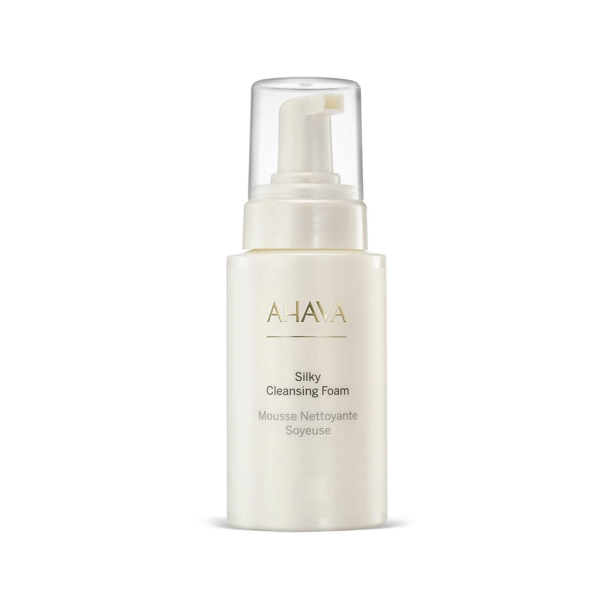AHAVA Silky Cleansing Foam fles met pompdispenser.